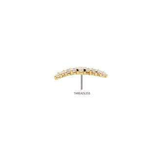 14kt gouden threadless gebogen bar