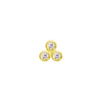 18kt gouden trinity glad met Swarovski