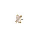 14kt gouden emerald cut prong