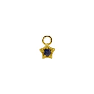 18kt gouden ster charm met diffusion saffier