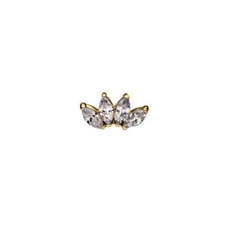 14kt gouden marquise 4 premium zirkonia