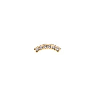 14kt gouden gebogen bar met 6 premium zirkonia