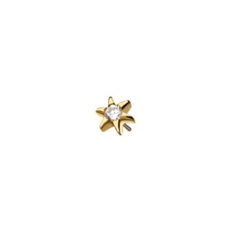 14kt gouden ster met premium zirkonia top