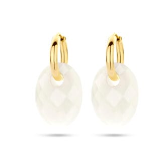 Lois hoops with moonstone