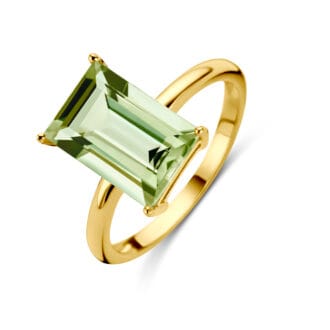 14 kt Gold Loulou Ring Green Amethist