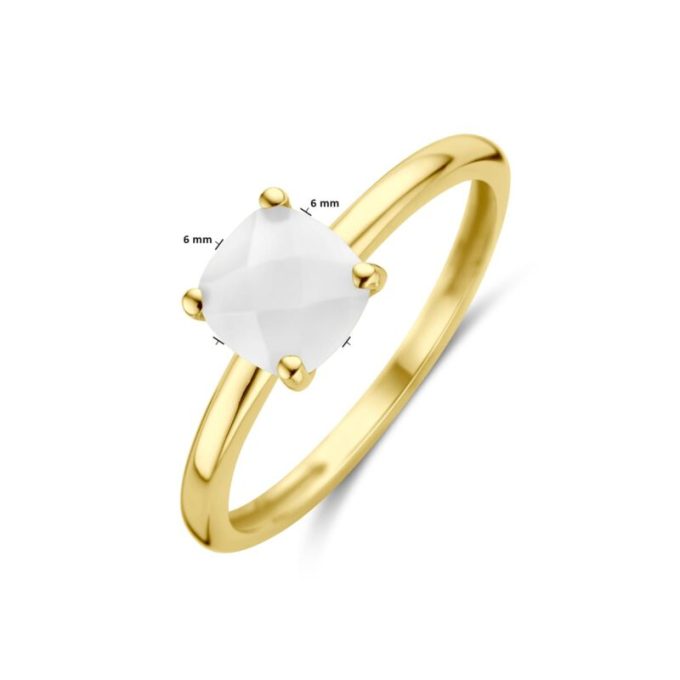 Lara ring witte agaat