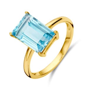 14 kt Gold Loulou Ring Blue Topaz