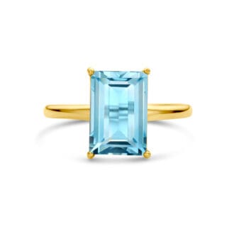 14 kt Gold Loulou Ring Blue Topaz