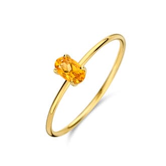 14 kt Gold Amber Ring Citrine