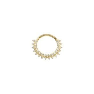 9kt gouden Pavé zirkoon daith of septum piercing